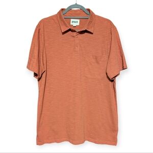 Pact Men's Short Sleeve Collared Polo Shirt Organic Cotton Terracotta Large